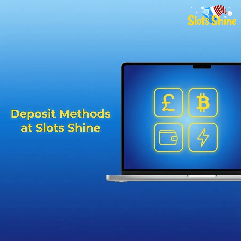 Illustration of Slots Shine deposit methods with UK bank cards, e-wallets, and secure payment icons on a betting site interface