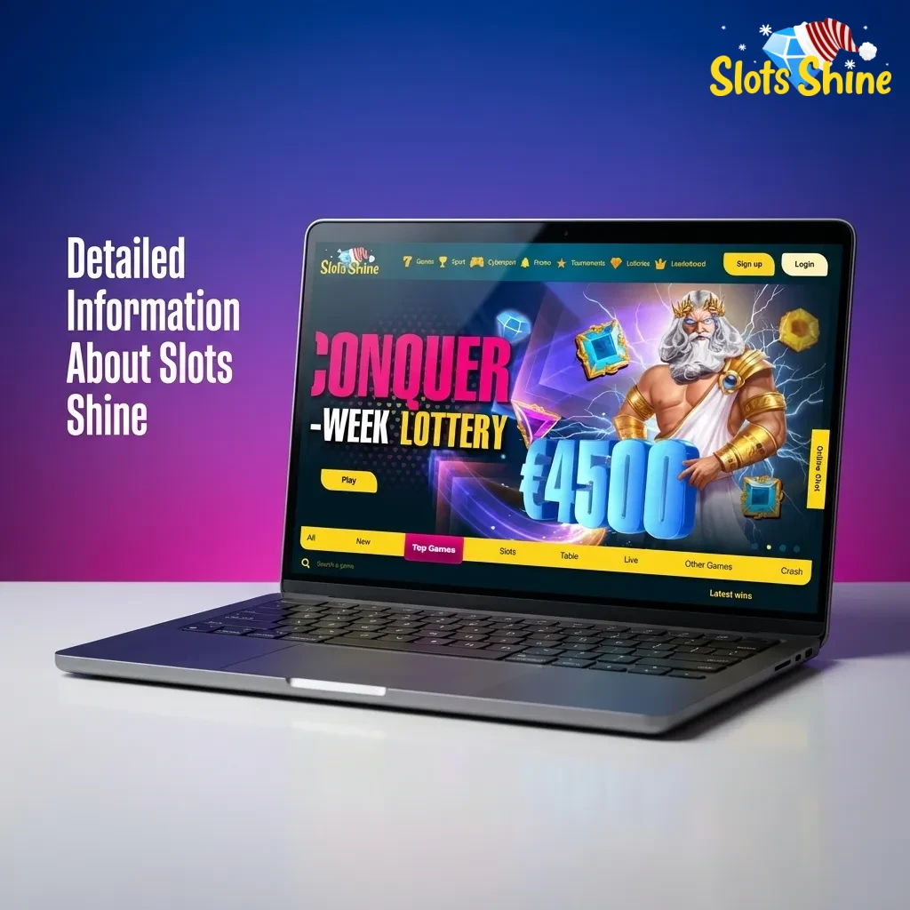 Slots Shine betting platform overview showing sports markets, casino games, mobile apps, security icons and responsible gambling tools