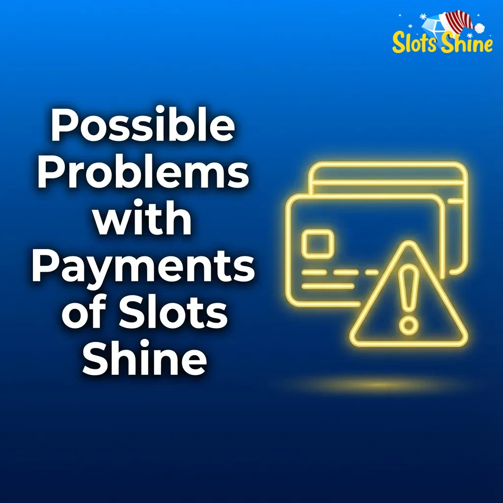Illustrated list of common Slots Shine payment issues with short fixes, including card, deposit, withdrawal, crypto, and bonus problems