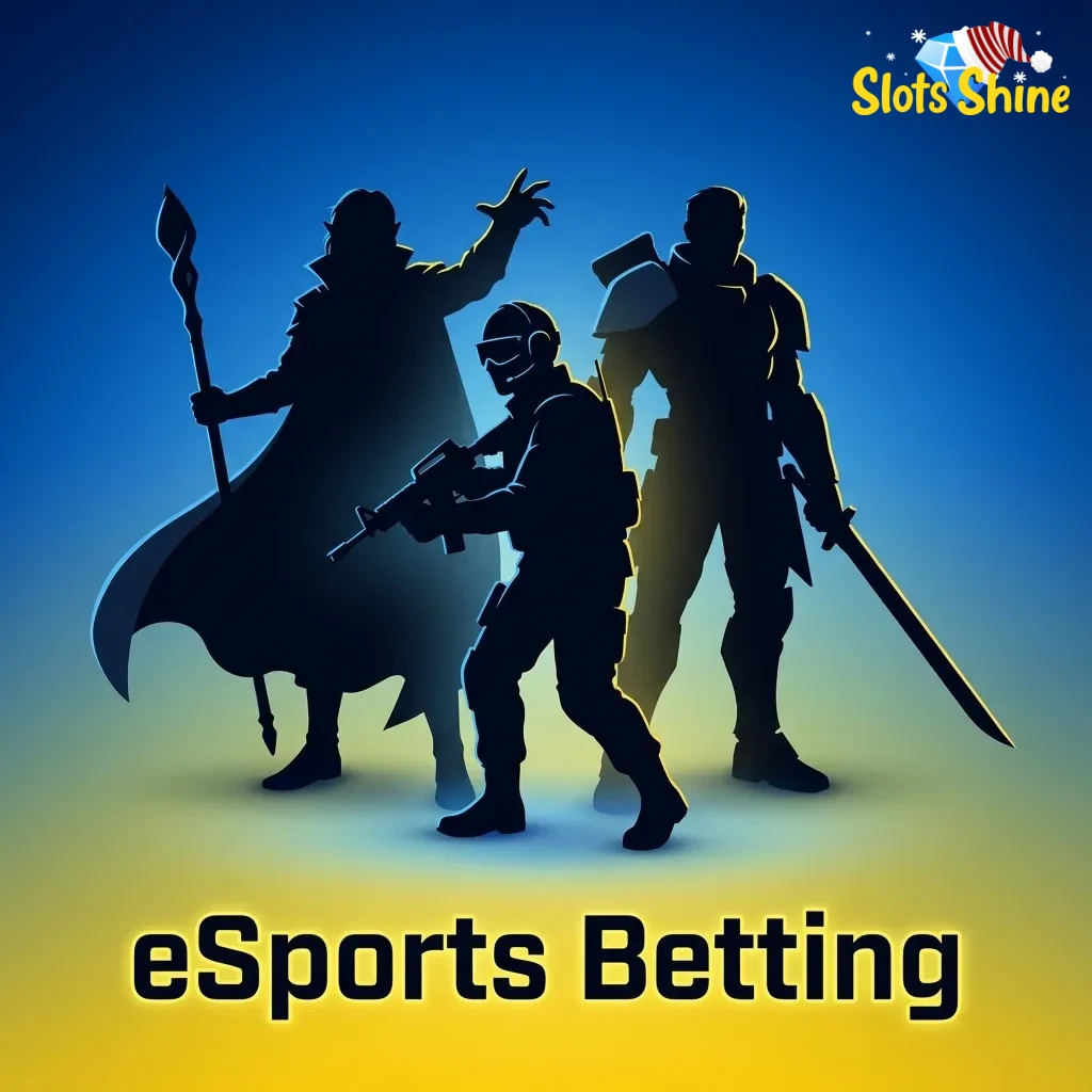 Slots Shine eSports betting page showing Dota 2, CS2, StarCraft and League of Legends match and map markets