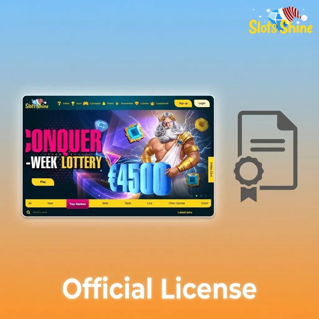 Official license text stating Slots Shine is a regulated sportsbook and casino under a 2020 international remote gaming licence