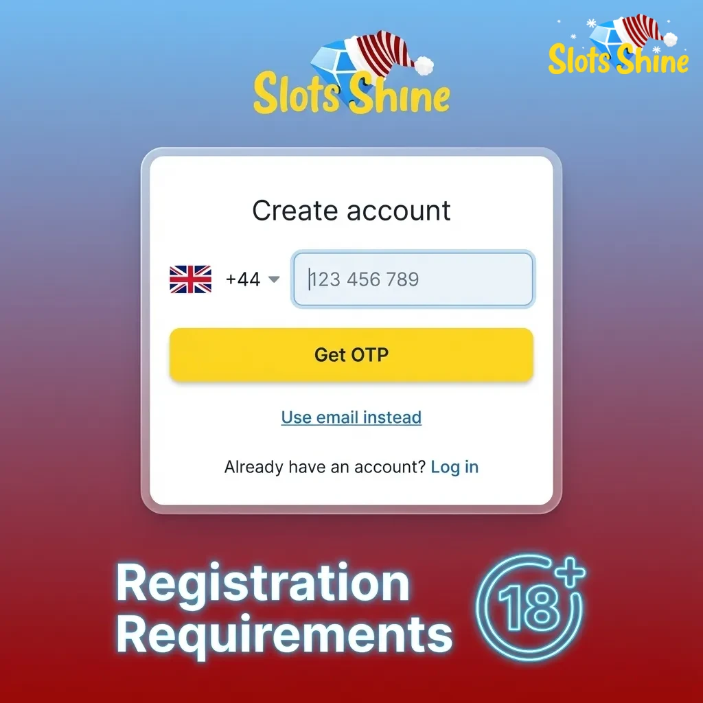 Illustrated checklist of UK online gambling registration rules, including age 18+, one account, and ID verification.